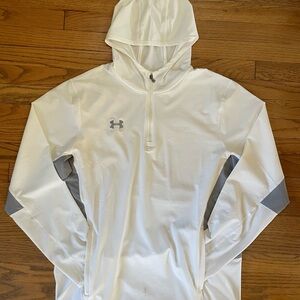 Under Armour White Pullover with Gray Details
